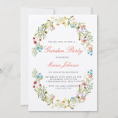 Rustige wilde bloemen Garden Party Birthday Kaart (Voorkant)