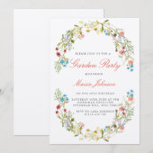 Rustige wilde bloemen Garden Party Birthday Kaart (Voorkant / Achterkant)