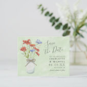 rustige wilde bloemen kogelpot met briefkaart op d (Staand voorkant)