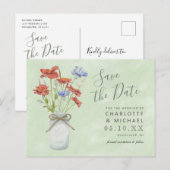 rustige wilde bloemen kogelpot met briefkaart op d (Voorkant / Achterkant)
