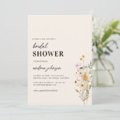 Rustige wilde bloemen Land Cream Vrijgezellenfeest Kaart (Staand voorkant)