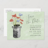 rustige wilde bloemen melkemmer , met uitzondering briefkaart (Voorkant / Achterkant)