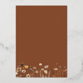 Rustige wilde bloemen Terracotta Wedding Folie Uitnodiging (Achterkant)