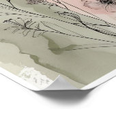 Rustige wilde bloementuin | Waterverf Botanisch Poster (Hoek)