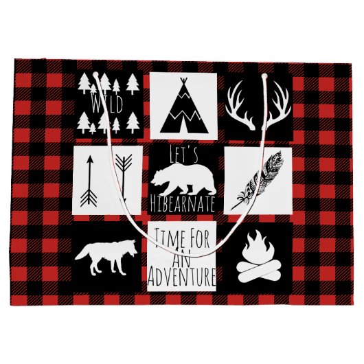 Rustige wilde dieren en buffelkoepels large cadeautasje (Achterkant)