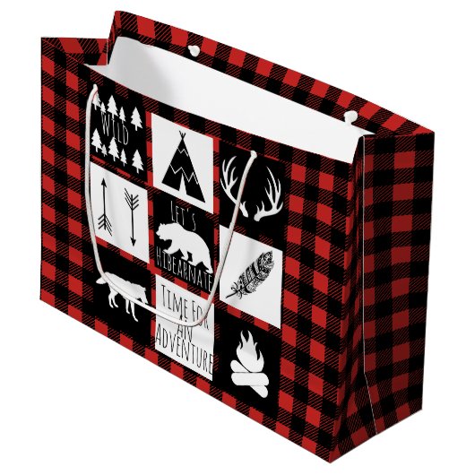 Rustige wilde dieren en buffelkoepels large cadeautasje (Voorkant Gekanteld)