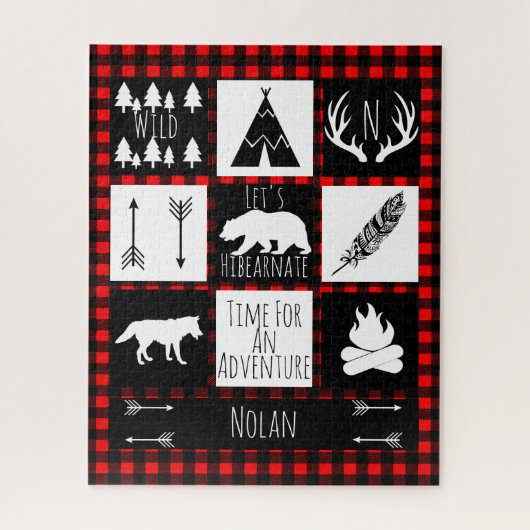 Rustige wilde dieren en buffelkoepels legpuzzel (Verticaal)