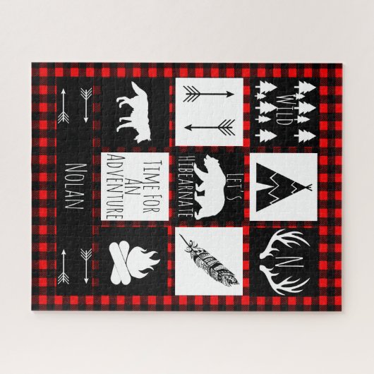 Rustige wilde dieren en buffelkoepels legpuzzel (Horizontaal)