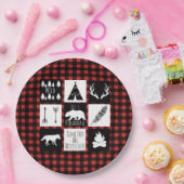 Rustige wilde dieren en buffelkoepels papieren bordje (Feest)