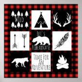 Rustige wilde dieren en buffelkoepels poster (Voorkant)