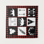 Rustige wilde dieren en buffelkoepels wandkleed (Voorkant (horizontaal))