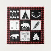 Rustige wilde dieren en buffelkoepels wandkleed (Voorkant)