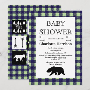 Rustige wilde dieren en geplakt Baby shower Kaart