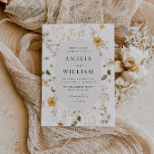 rustige wilde florale lijst bruiloft uitnodiging