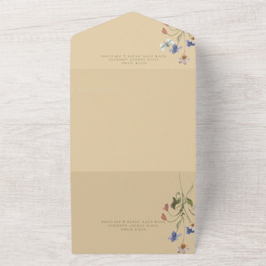 Rustige Wilde Lijst - Gele QR-code All In One Uitnodiging (Buitenkant)