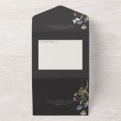 Rustige Wilde Lijst Zwarte QR-code All In One Uitnodiging (Buitenkant)