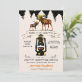 Rustige Wilderness Moose Baby Boy Shower Kaart (Staand voorkant)