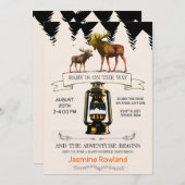 Rustige Wilderness Moose Baby Boy Shower Kaart (Voorkant / Achterkant)