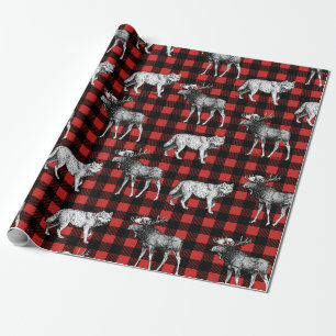 Rustige Wilderness Wolven & Moose Buffalo Pset Cadeaupapier