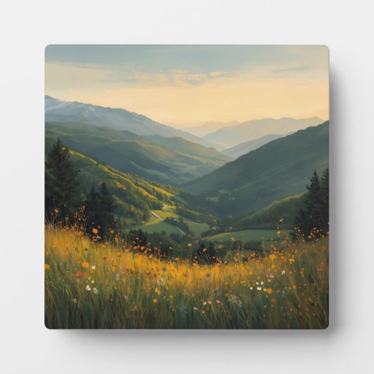 Rustige wildernis - Schilderachtig weide en bergmu Fotoplaat (Voorkant)