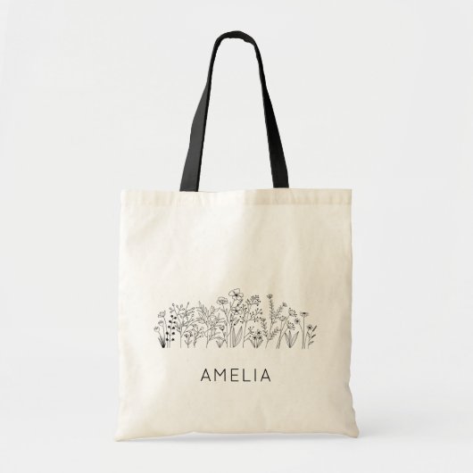 Rustige Wildflower Bridesmaid Tote Bag (Voorkant)