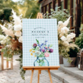 Rustige Wildflower Mason Jar Baby shower Sign. Poster