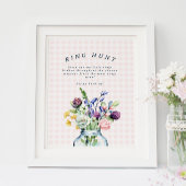 Rustige Wildflower Mason Jar Bridal Ring Hunt Game Poster