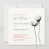 Rustige Wildflower Rood Sinaasappel papavery legan Kaart (Voorkant)