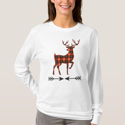 Rustige Wildlife Red Black Gold Pset Deer T-shirt (Voorkant)
