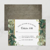 Rustige Winkel Eucalyptus Leaf Foliage Wood RSVP Kaart (Voorkant / Achterkant)