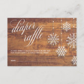 Rustige winter BabyShower Diaper over rotting Informatiekaartje (Voorkant)