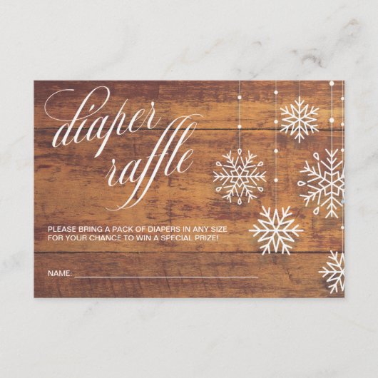 Rustige winter BabyShower Diaper over rotting Informatiekaartje (Voorkant)