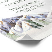 Rustige Winter Berg Bruiloft Welkom Poster (Hoek)