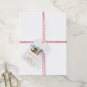 Rustige Winter Berg Slee Baby Shower Cadeaulabel (Met Touw)