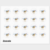 Rustige Winter Berg Slee Baby Shower Ronde Sticker (Vel)