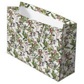 Rustige Winter Berries Holiday Large Gift Bag Groot Cadeauzakje (Voorkant Gekanteld)