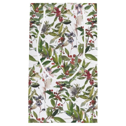 Rustige Winter Berries Holiday Small Gift Bag Klein Cadeauzakje (Voorkant)