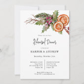 Rustige winter Botanische repetitie Dinner Kaart (Voorkant)