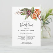 Rustige winter Botanische repetitie Dinner Kaart (Staand voorkant)