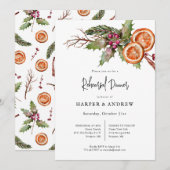 Rustige winter Botanische repetitie Dinner Kaart (Voorkant / Achterkant)