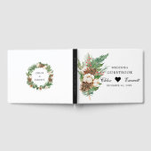 Rustige winter botanische witte Floral bruiloft Gastenboek (Volledig)