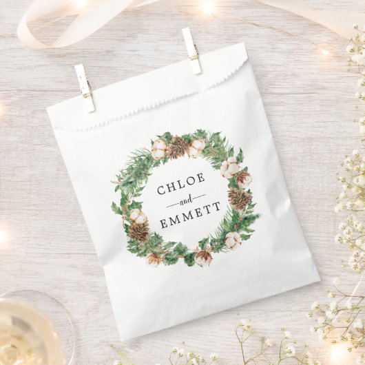 Rustige winter Botanische Wreath Custom Wedding Bedankzakje (Geknipt)