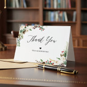 Rustige winter Floral Holly Berries Hartelijk dank Bedankkaart