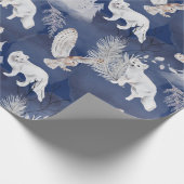 Rustige Winter Fox & Owl kerstcadeau Cadeaupapier (Hoek)