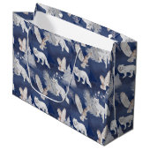Rustige Winter Fox & Owl kerstcadeau Groot Cadeauzakje (Voorkant Gekanteld)