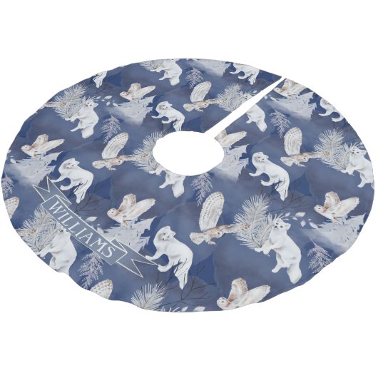 Rustige Winter Fox & Owl kerstcadeau Kerstboom Rok (Gekanteld)