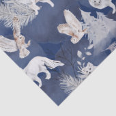 Rustige Winter Fox & Owl kerstcadeau Tissuepapier (Detail)