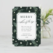 Rustige winter Greenery QR Code Corporate Kerstmis Feestdagenkaart (Staand voorkant)