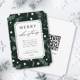 Rustige winter Greenery QR Code Corporate Kerstmis Feestdagenkaart