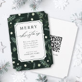 Rustige winter Greenery QR Code Corporate Kerstmis Feestdagenkaart
